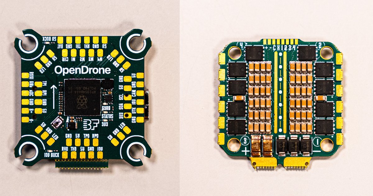 OpenDroneのフライトコントローラー「OpenFC Lite」とESC「OpenESC」の基板