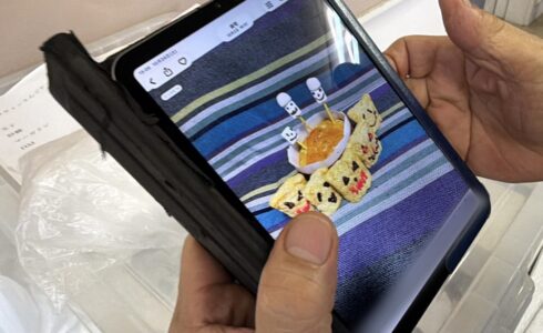 iPadに表示されたハロウィンのお菓子
